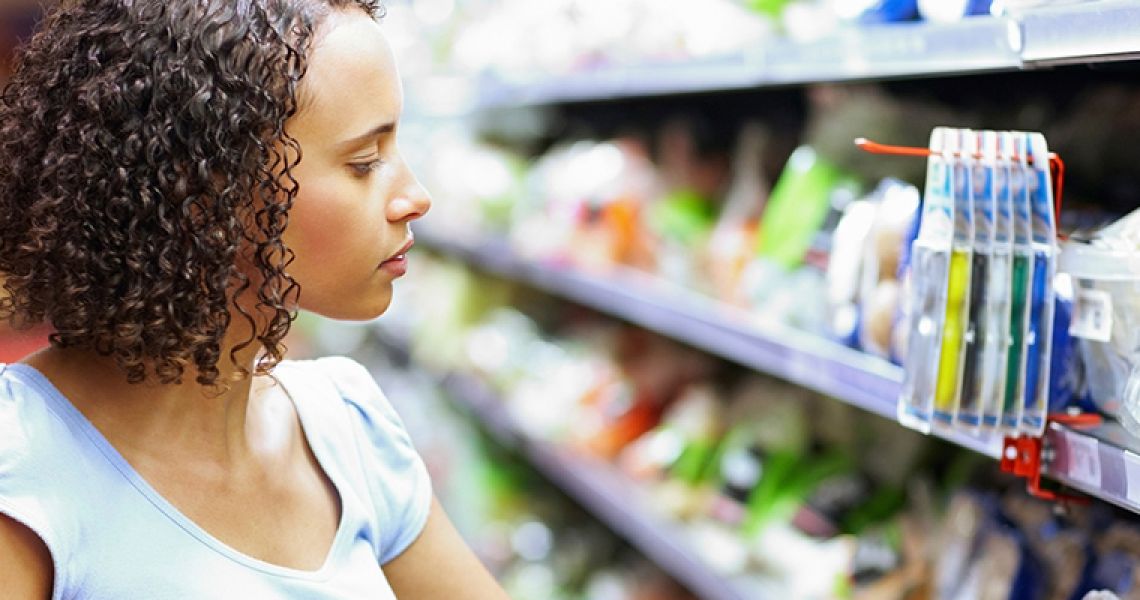 Woman grocery shopping