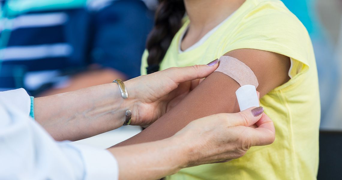 someone getting a flu shot