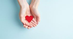 Someone holding a small heart