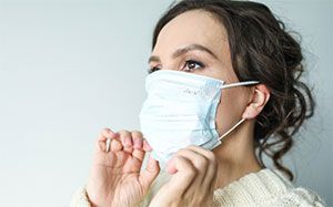 Woman wearing a mask