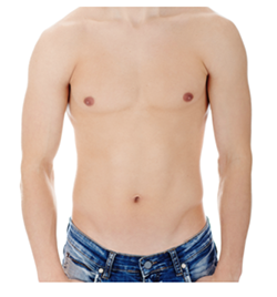 Man without a shirt on