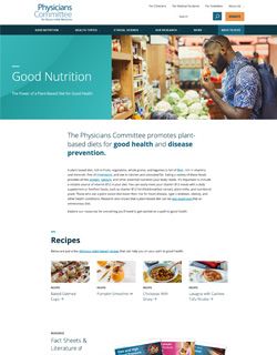 Physicians Committee for Responsible Medicine [PCRM] website preview