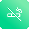Cigarette icon with a slash through it