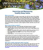 "Improving and Maintaining Health Sleep Habits" | Front cover of UW Integrative Health Study