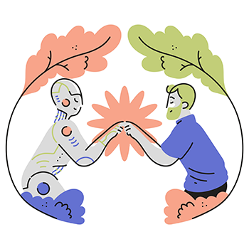 two people connecting