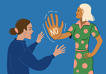 person saying "no" to someone else