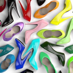 High heel shoes in multiple colors