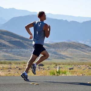 A runner running in nature
