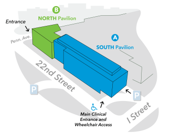 A map of the 2150 pennsylvania ave. location