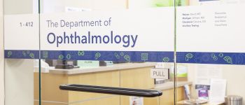 Department of Opthalmology wrap on office door